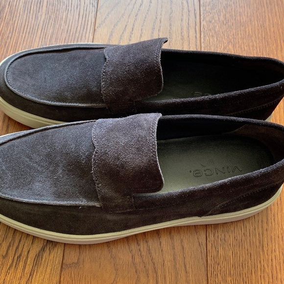 Vince Mens Sneakers Slip On Shoes Brown Suede Casual Size 7M/EUR 40